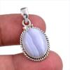 Подвеска из натурального голубого кружевного агата, ручная работа, из цельного серебра 925 пробы, 1,25'' N5h91