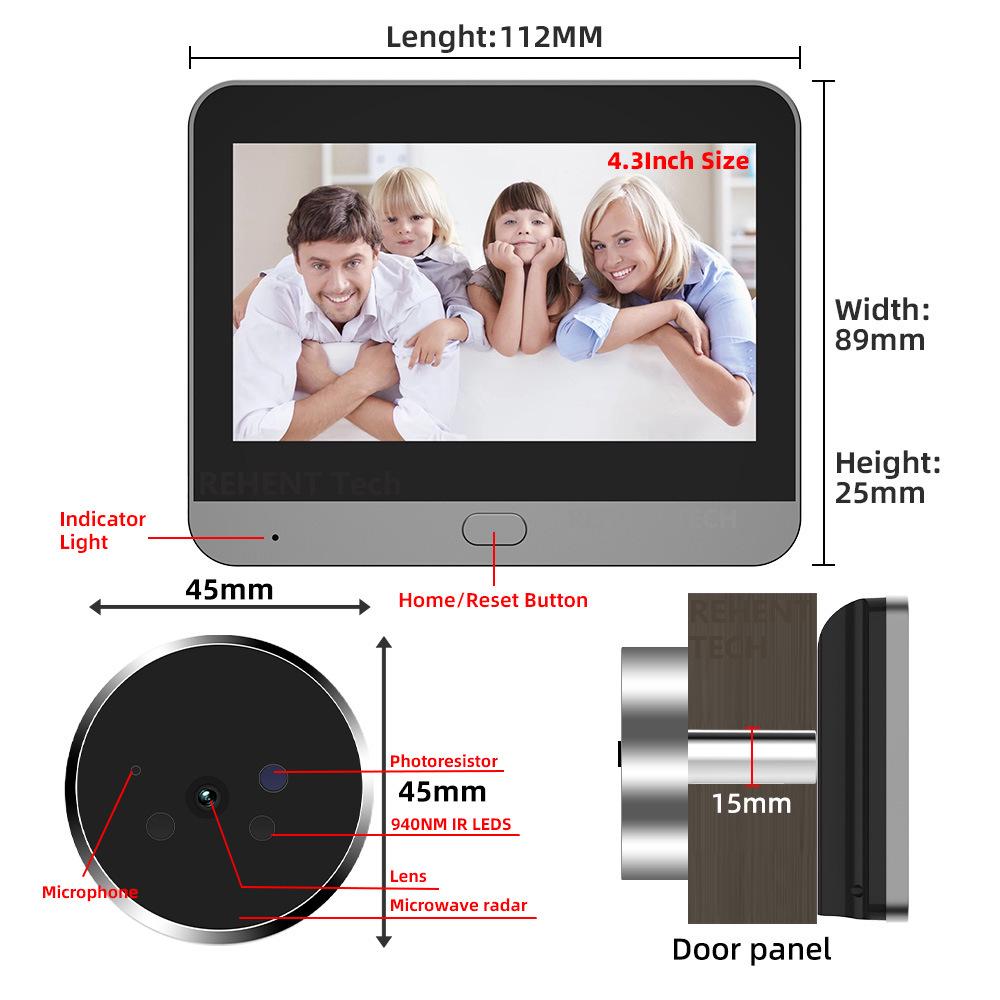 Умный видеодомофон 3 Мп: Электронный глазок с защитой от кражи и удаленным мониторингом