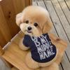 Pet dog winter clothes with fleece and thicker inside, warm bipods, cute English embroidered clothes