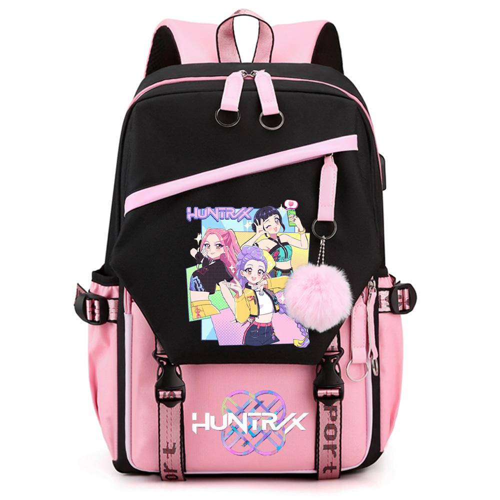 Милый Kpop Рюкзак с принтом Охотников на демонов Большой вместимости для подростка, студента, девочки, мальчика, школьный портфель, сумка для книг, детский подарок, женская водонепроницаемая дорожная сумка, Mochila