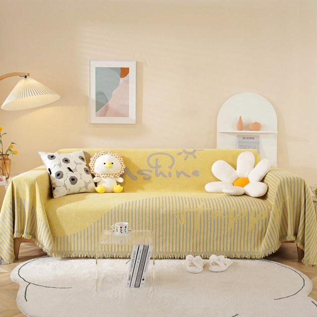 Современный простой чехол для дивана с бахромой в полоску, 3-местный синель, жаккардовый чехол для одного стула, чехол для кресла, чехол для дивана, всесезонный чехол для домашних животных