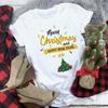 Fashion Merry Christmas Tree Graphics Womens T-Shirt 90S Harajuku Blouses Short Sleeve O-Neck Female Y2K Tops Clothing