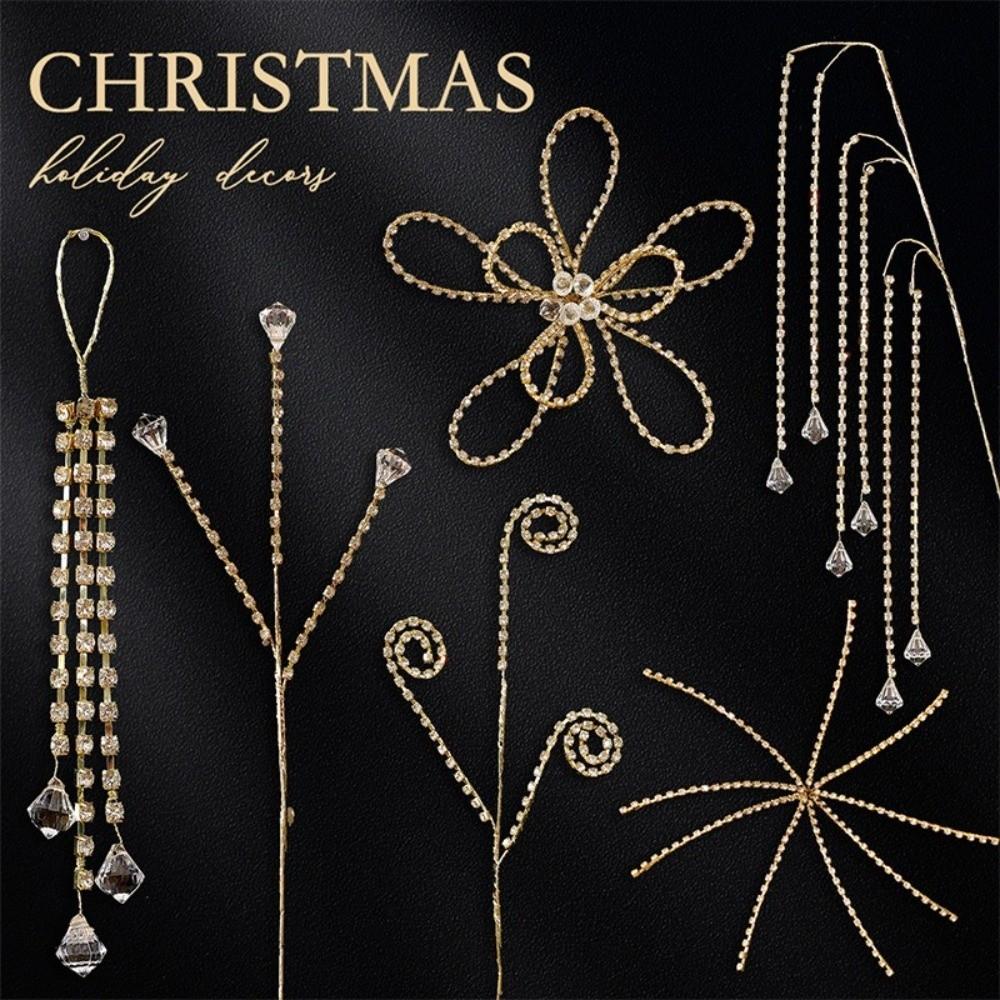 Sparkling Crystal Bud Branches Transparent Bead Christmas ornaments Wedding Decor