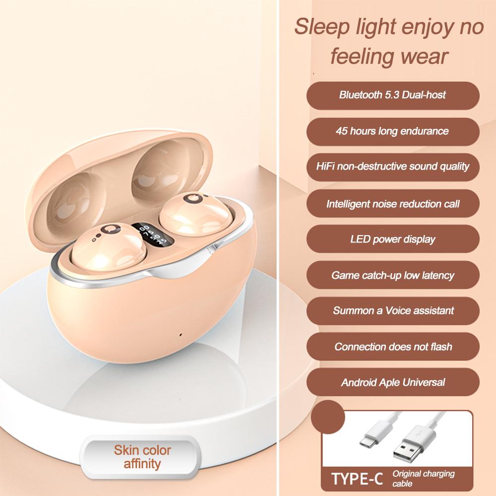 Mini Bluetooth 5.3 Headphones True Wireless Invisible In-Ear Earphones Gaming HIFI Stereo Noise Reduction Earbuds 20H Music Time