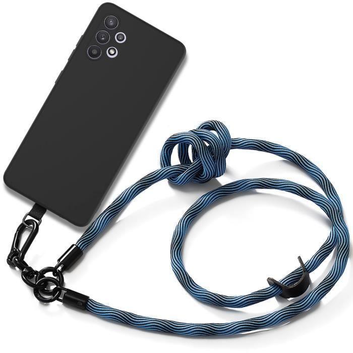 Coque de Protection - BOOLING - pour Samsung Galaxy A13 5G - Antichoc - Cordon démontable - Noir/Bleu