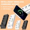 European Standard Mobile Phone Wireless Charging Strip Plug with Cable USB Socket Russian Plug Board PD Multi Socket