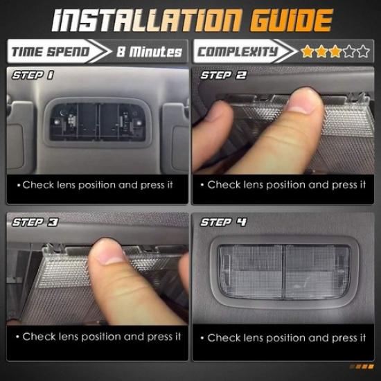 Interior Dome Light Cover Roof Map Light Clear Lens Right Left Side Compatibl