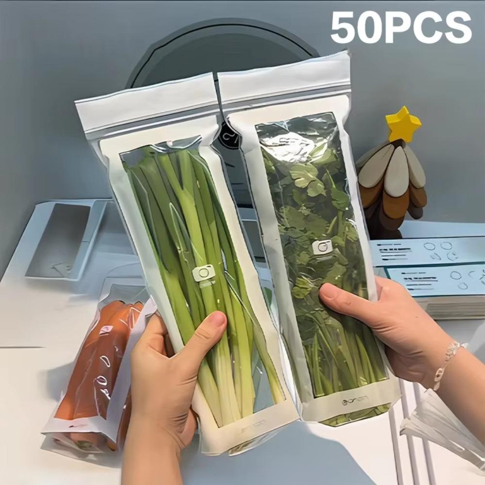 15/50 шт. Длинные многоразовые пакеты для герметичного хранения продуктов Утолщенный влагостойкий пакет для хранения продуктов Длинная полоса Герметичный
