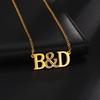 Atoztide Personalized Custom Zircon Heart Name Necklace for Women Stainless Steel Pendant Link Chain Birthday Jewelry Gift