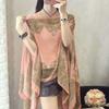 New Sunscreen Shawl Cycling Beach Scarf Chiffon Printing Uv Shawl
