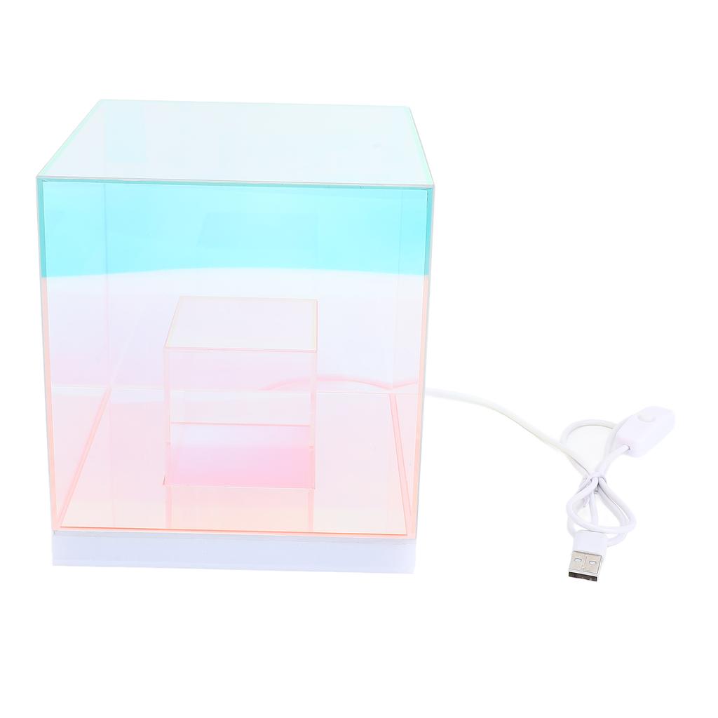 3D Cube LED Настольная лампа RGB Цветная Прозрачная Современная USB Квадратная Настольная Лампа Ночник для Спальни Гостиной