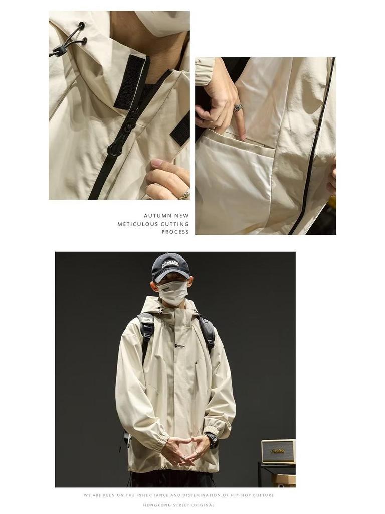 Мужская японская модная куртка для альпинизма с капюшоном — повседневная одежда на весну/осень