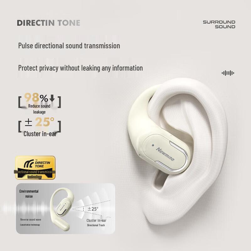 Беспроводные Bluetooth-наушники Newmine Open-Ear для спорта с шумоподавлением ENC
