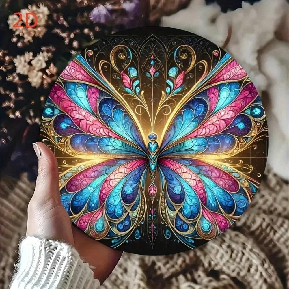 Винтажная Мандала с Бабочками Металлическое Настенное Искусство Рустикальный Декор Дома Подарок
