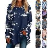 Women's Casual  Plus Size Long Sleeved Round Neck Printed T-shirt Top Pullover