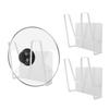 ICHIYO Pot Lid Holder, Magnet, White, 5.7" W X 1.7" D X 4.7" H, Stylish Pot Lid Holder for Cutting Boards, Wall-Mounted Rack, Pot Lid Stand, Strong Ma
