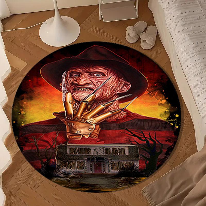 Halloween Horror Night Round Rug for Livingroom,Bedroom, Palyroom, Chair Rug, Area rug, Circle Carpet, Large Size Fan Christmas gift