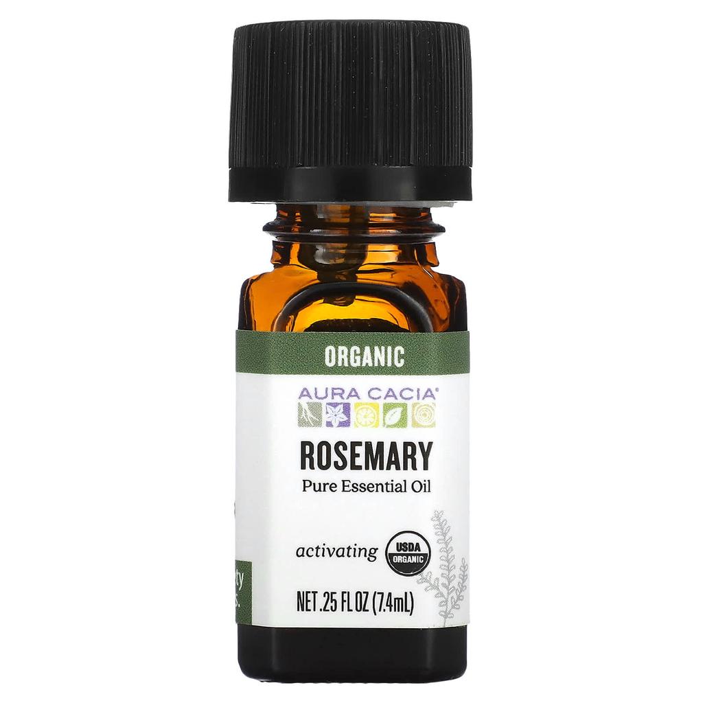 Aura Cacia Pure Essential Oil, Organic Rosemary, 0.25 Fl Oz (7.4 Ml)