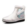 2024 Winter Ethnic Style Embroidered Boots Flat-soled Old Beijing Cloth Shoes Non-slip and Wear-resistant Jelly Soles Autumn New Single Boots