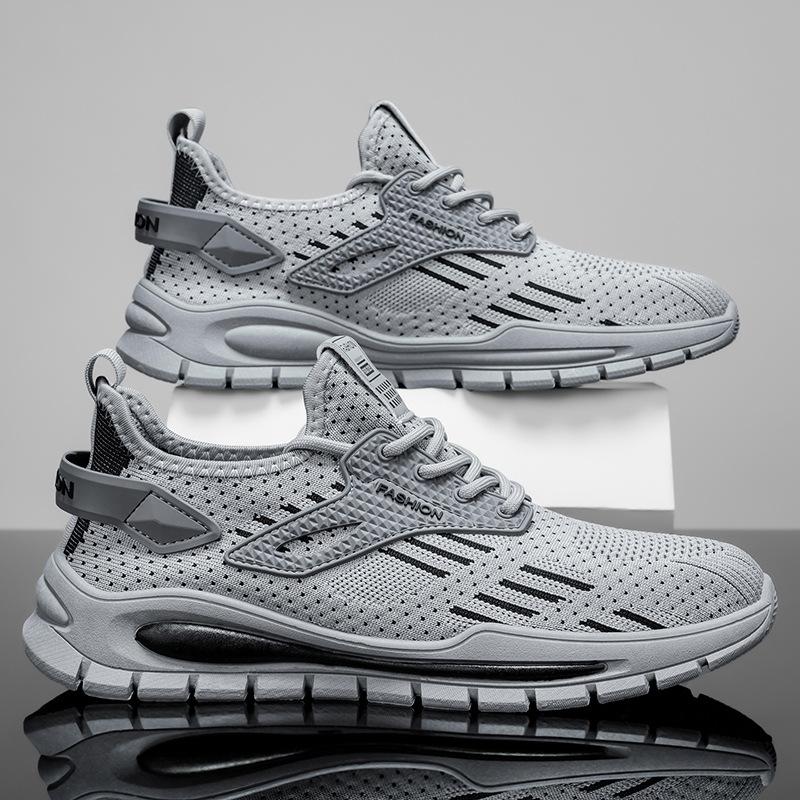 New men's shoes 2025 spring mesh fashionable, comfortable and convenient one-pedal leisure sports youth lace-up trendy shoes