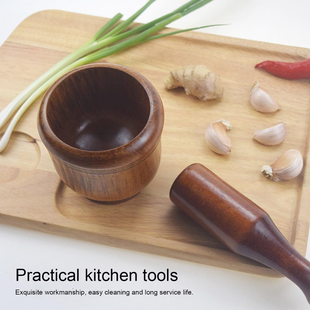 Traditional Spice Grinder Wooden Pestle Set Kitchen Gadgets Garlic Masher Fresh Guacamole/Pesto