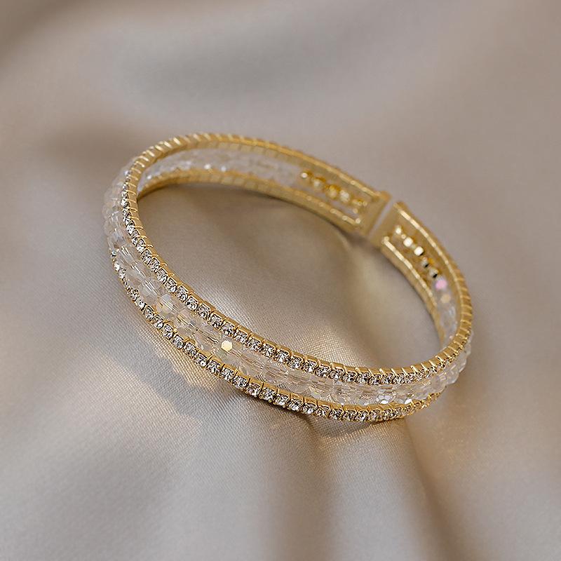 Браслет с микроинкрустацией цирконами, браслет в ретро-стиле, нишевые высококлассные универсальные украшения.