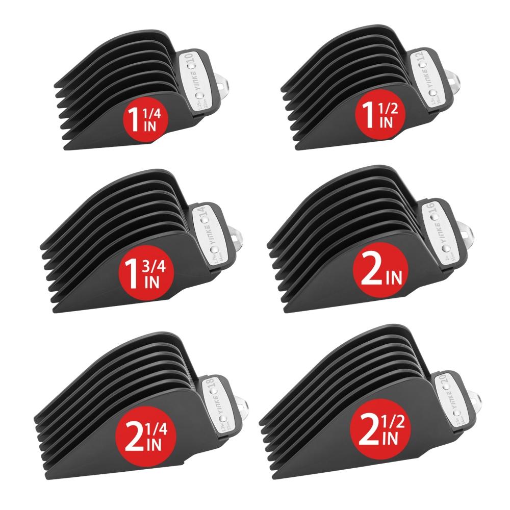 YINKE Clipper Guards for Wahl Hair Clippers Trimmers with Metal Clip Premium 6 Size Cutting Lengths Limit Guide Comb Attachments
