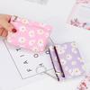 1PC Small Wallet Mini Card Holder for Women Girls Daisy Floral Printed Key Pouch Coin Purse Coin Bag PU Leather Zipper