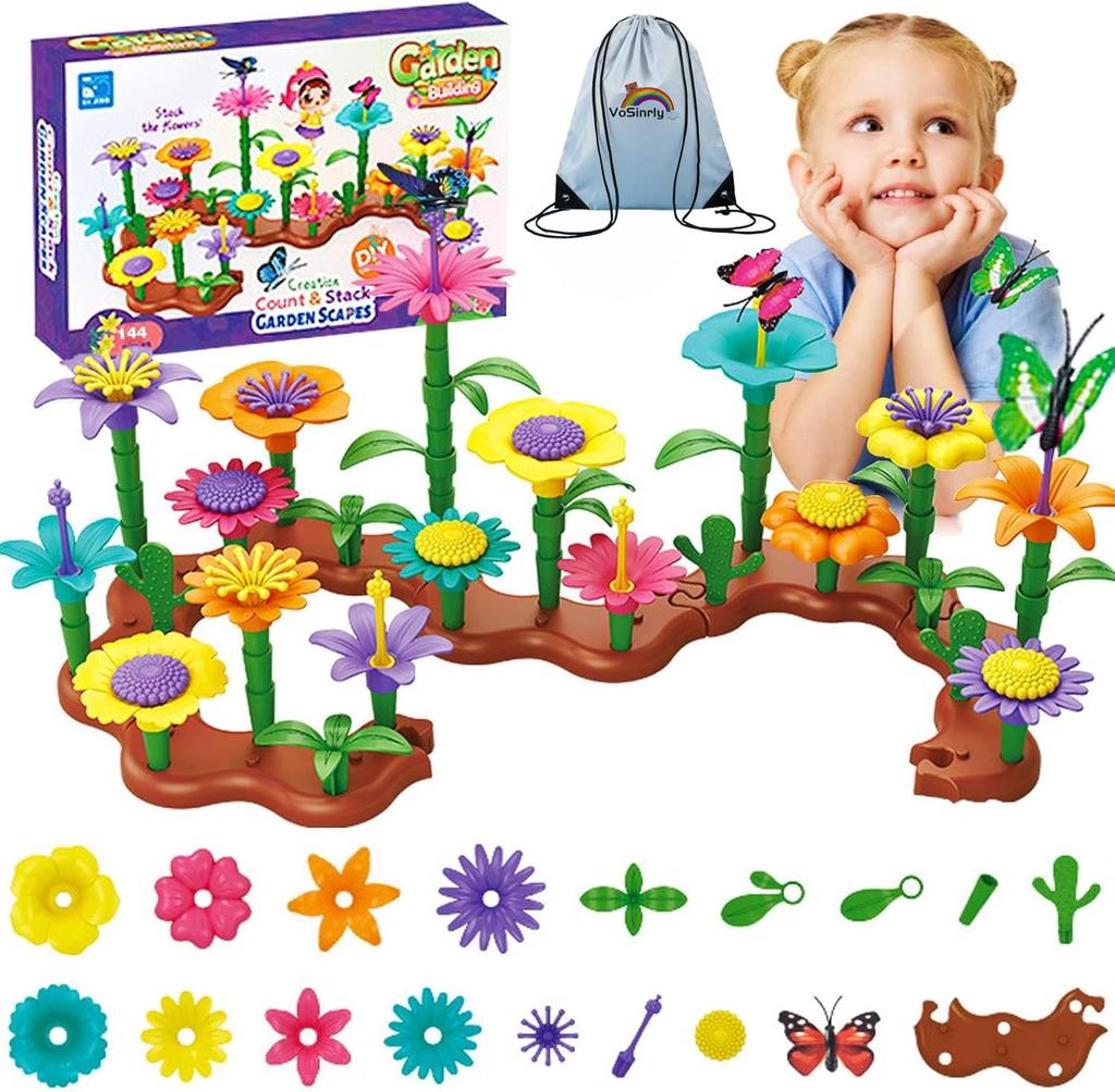 VoSinrly Строительный Герде для девочек и 3D Развивающий воображение и кончики пальцев Ранний цвет Форма День рождения В комплекте сумка для хранения Блоки, Блоки,