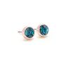 E537 Blue Zircon 6mm Crystal Rose Gold Earrings