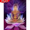 Full Square Round Diamond Embroidery Religion Buddha Art Rhinestone Diamond Painting Lotus Mosaic Craft Kit Decor For Home