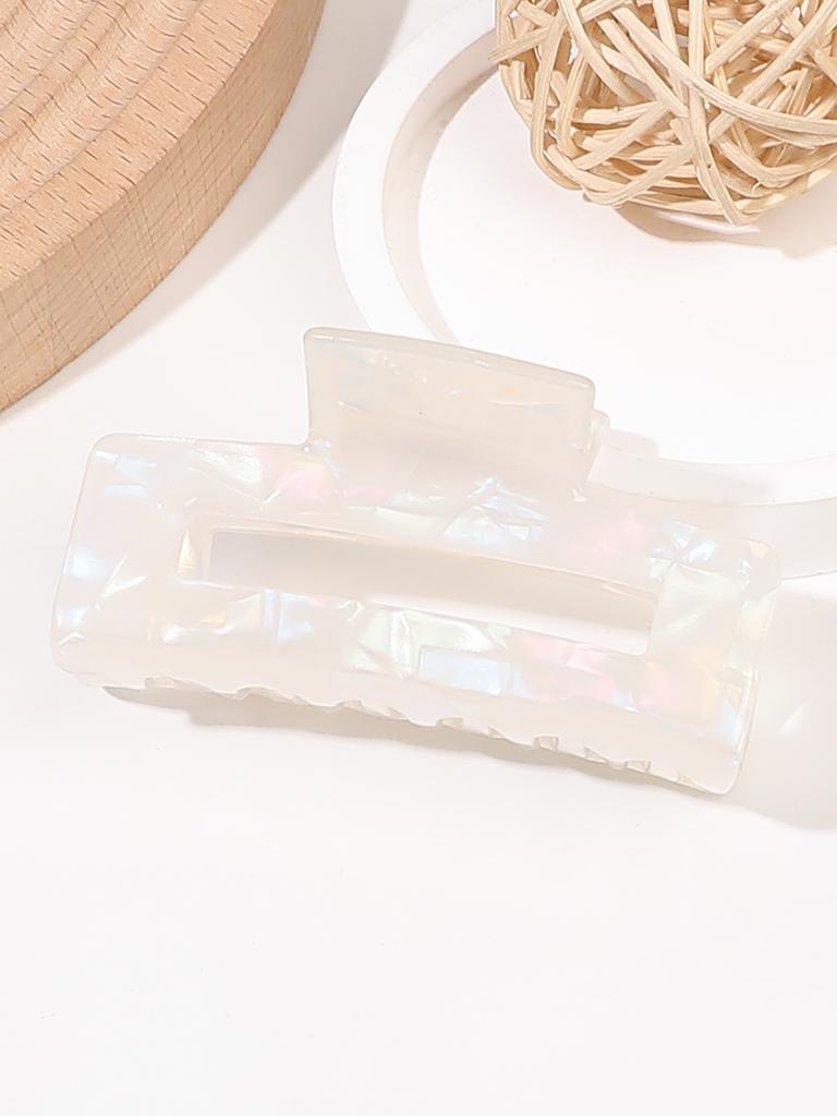 1 Pcs Big Mixed Colors Rectangle Shape Hair Claw Clips ,Fashion Strong Hold Jaw Clips for Women Girls Thin Thick Curly Hair.