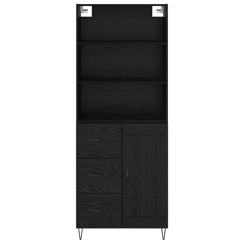 Highboard 2 pcs Black Oak Effect Particleboard