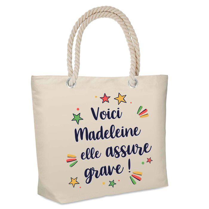 Sac cabas - PLANETEE - Madeleine - Isotherme plage - Jute beige - Imprimé en France