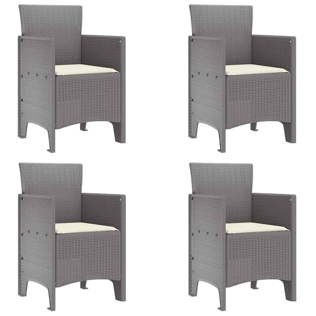 Garden Dining Set 5 pcs Light Gray Polypropylene