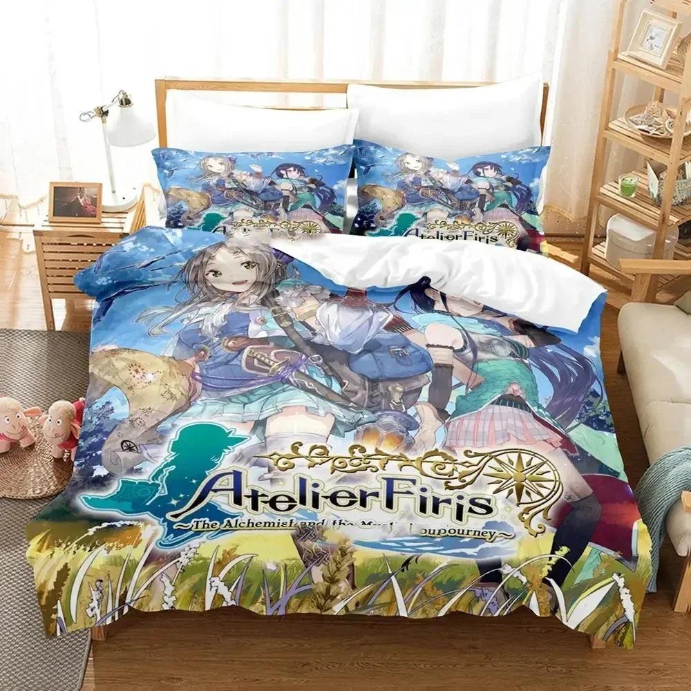 3D-принт аниме Atelier Sophie Комплект постельного белья Пододеяльник Постельный комплект Одеяло Чехол Наволочка Одеяло размера king-size Домашний текстиль