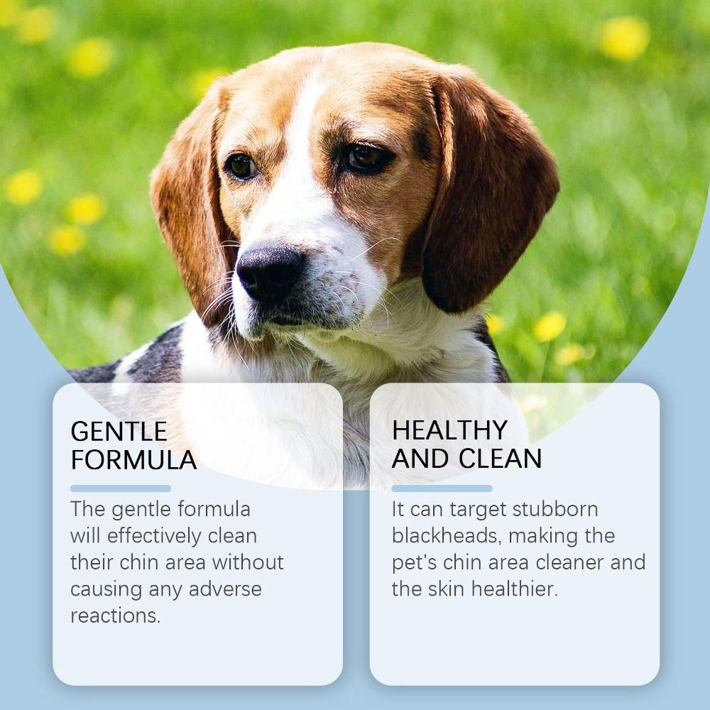 30g Cat Chin Cleaner Deep Cleansing Harmless Formula Pet Chin Acne Care With Brush Dog Cat Grooming Pet Tooth Stain Remover