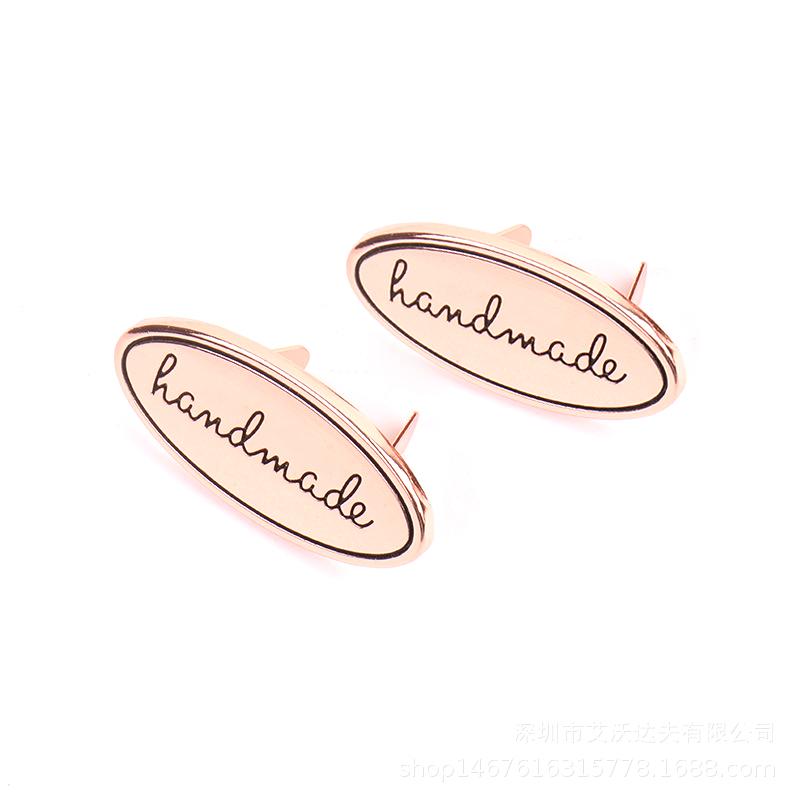 5 шт. Металлические бирки ручной работы Золотой Серебряный цвет Бирки для ремесел Одежды Бирки для сумок Кошельков Ручная работа С принтом букв Сделай сам Швейные бирки
