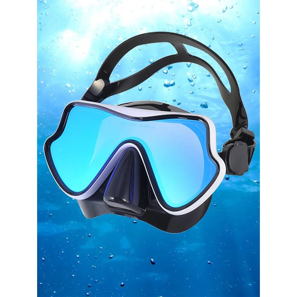 Snorkel Diving Mask Swimming Goggles Silicone Skirt Scuba Mask With Colorful Lens Tempered Glass Wide View For Adult Youth