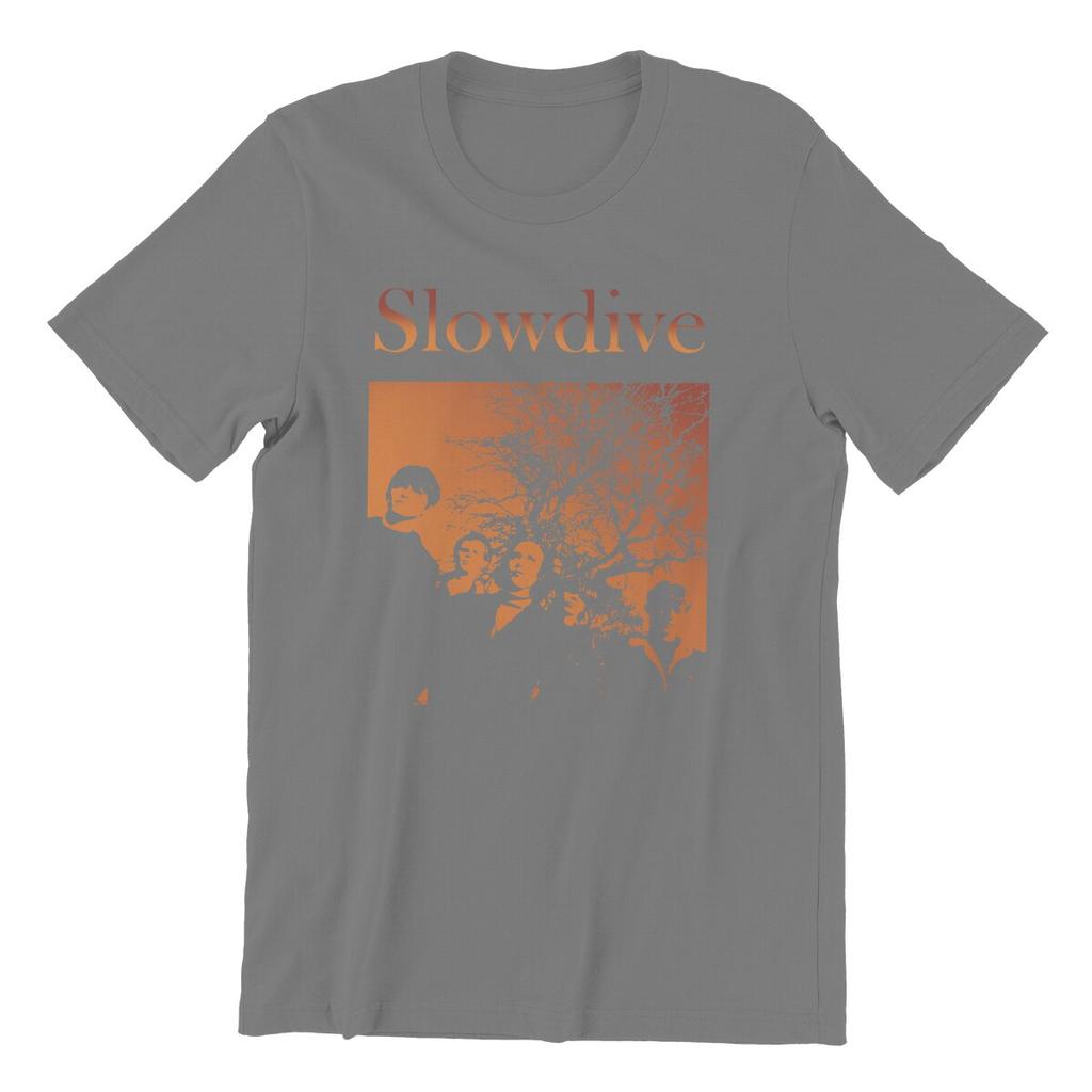 Мужская футболка Slowdive Tour 90-х Хлопковые топы Повседневная футболка с коротким рукавом и круглым вырезом Классические футболки