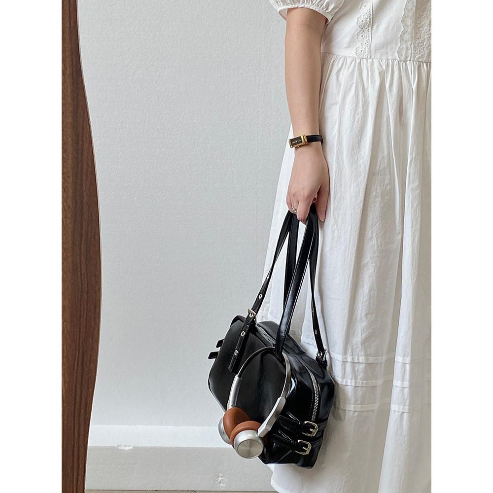 IELGY One-Shoulder Underarm Bag Retro Large-Capacity Bowling Female Bag