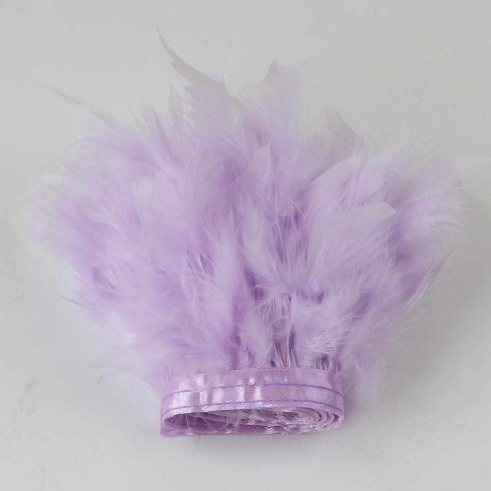 1 метр Натуральная отделка бахромой из перьев индейки 4-6 дюймов Пушистая лента из перьев марабу для рукоделия, шитья, украшения свадебного платья