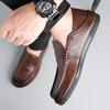 Модные мужские мокасины Slip-On Luxury fashion Leather 2024 новые весенне-осенние мужские повседневные туфли для отдыха на открытом воздухе Плоские деловые туфли мужские Трендовые мокасины