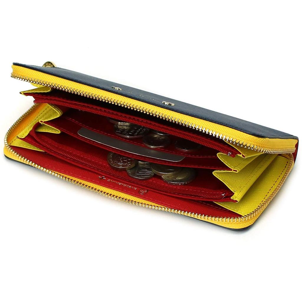 Round Zipper Long Wallet with Coin Purse Loulou 073625 Shiro [Castelbajac]