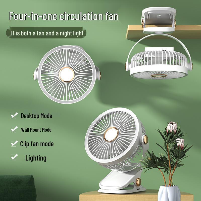 USB Rechargeable Portable Clip-On Desk Fan for Dorms