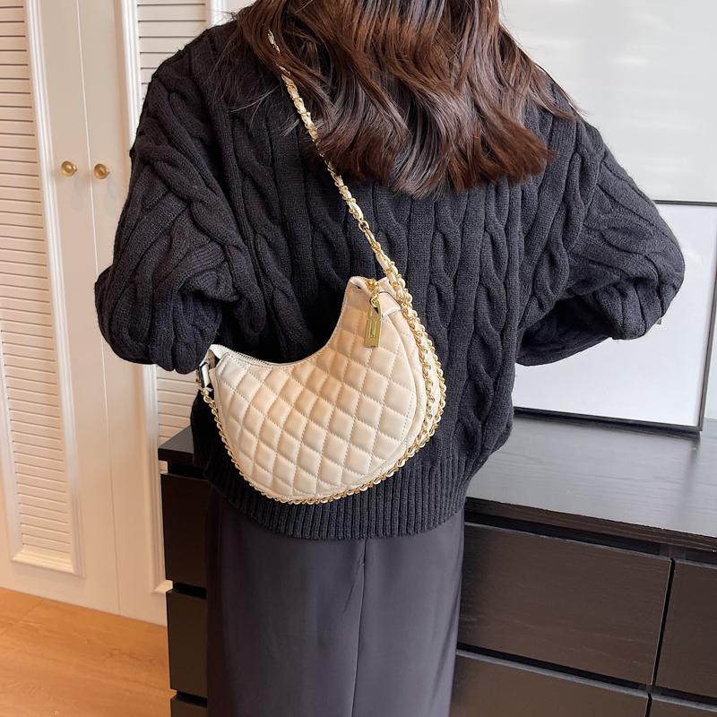 Женская сумка на молнии, женская сумка с пружинной строчкой, сумка через плечо из искусственной кожи с ромбовидным узором