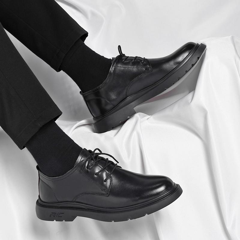 Весенние мужские туфли из натуральной кожи, модные туфли на плоской подошве со шнуровкой для вечеринок, офисные свадебные туфли, удобные повседневные туфли черного цвета