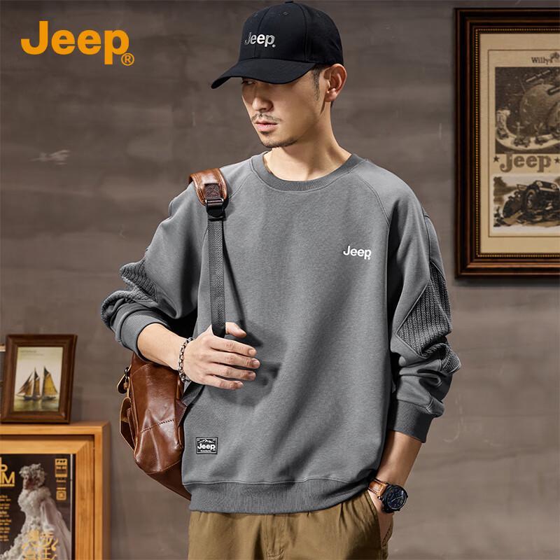 Jeep Мужской свитшот свободного кроя с круглым вырезом