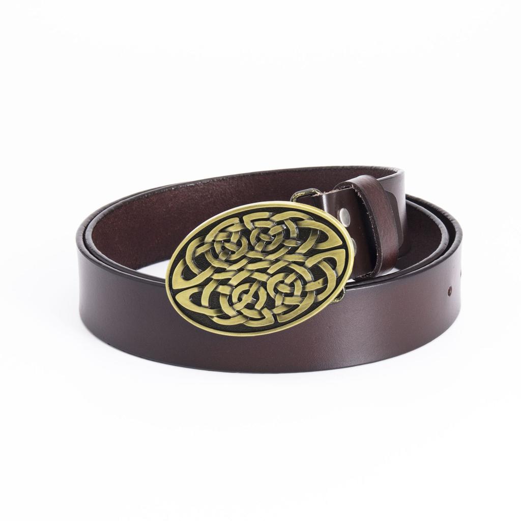 Модный новый мужской ремень из натуральной кожи в стиле ретро с гладкой пряжкой