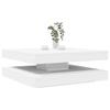 Coffee Table 360 Degrees Swivel White 90x90x34.5 Cm